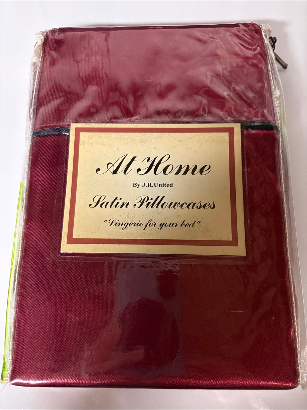 At Home Satin Pillowcases - Deep Burgundy